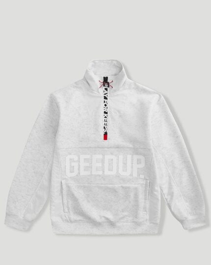 Geedup Core Logo Qtr Zip White Marle