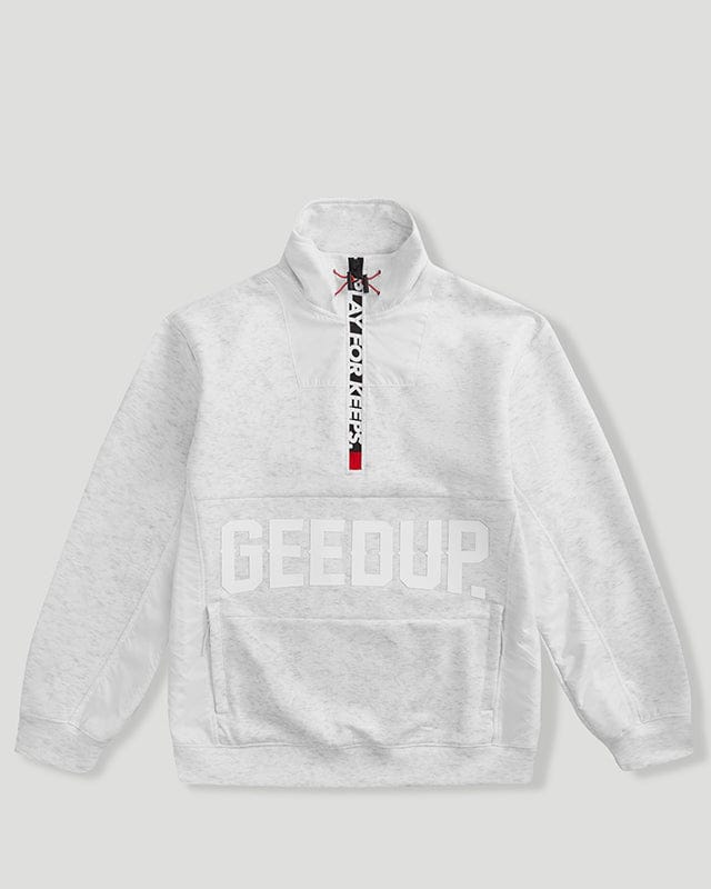 Geedup Core Logo Qtr Zip White Marle Geedup Core Logo Qtr Zip White Marle
