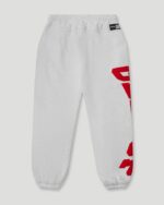 Team Logo Cursive Trackpant White Marle & Red