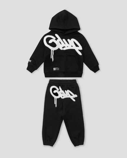 Geedup Handstyle Kids Tracksuit Black/White