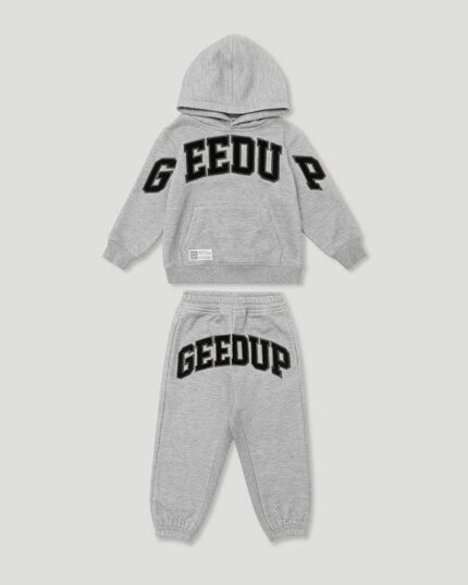Geedup Team Logo Kids Tracksuit Grey/Black