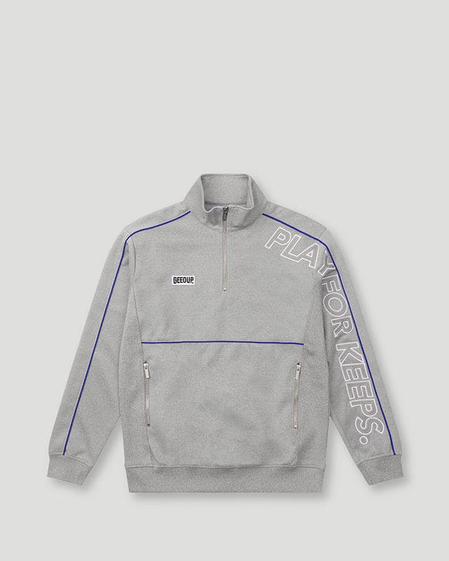 Geedup Play For Keeps Qtr Zip Grey/Blue Geedup Play For Keeps Qtr Zip Grey/Blue