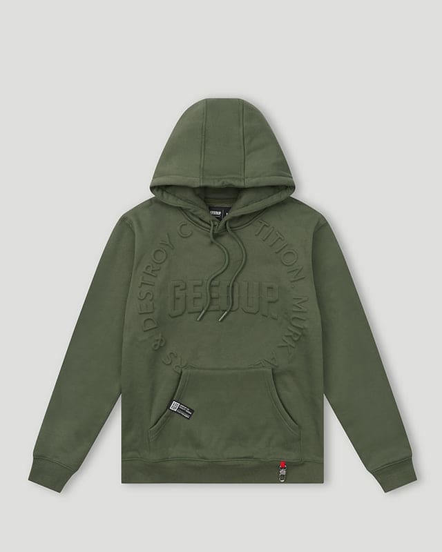 Geedup O/S Emblem Emboss Hoody Military Green Hoodie Geedup O/S Emblem Emboss Hoody Military Green Hoodie