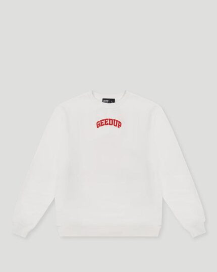Geedup Strong-Arm Department Crewneck White/Red
