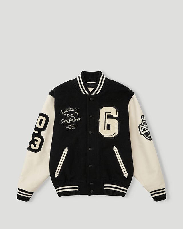 Geedup 13YR PFK Varsity Jacket Black/Cream Geedup 13YR PFK Varsity Jacket Black/Cream