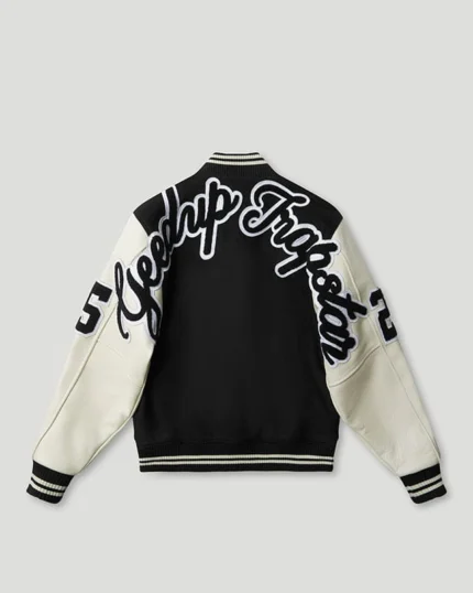 Geedup x Trapstar Letterman Jacket Black/White/Grey