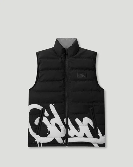 Geedup Handstyle/Team Logo Puffer Vest Black/Grey