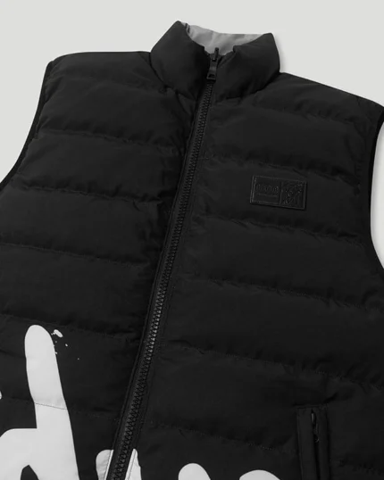 Geedup Handstyle/Team Logo Puffer Vest Black/Grey