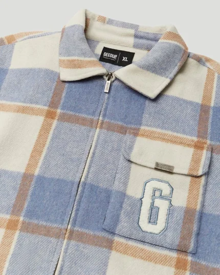 Geedup PFK Flannel Jacket Light Blue/Cream/White