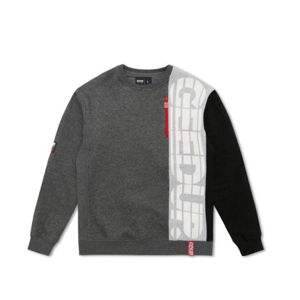 Geedup Sportsman Zip Crewneck Grey/Black