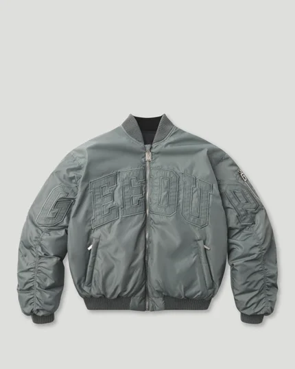 Geedup Team Logo/Handstyle Reversible Bomber Grey/Black
