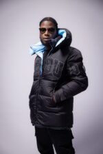 Geedup Team Logo Reversible Duck Down Jacket Baby Blue/Black