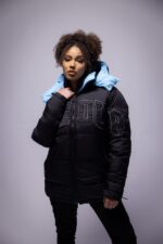 Geedup Team Logo Reversible Duck Down Jacket Baby Blue/Black