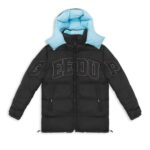 Geedup Team Logo Reversible Duck Down Jacket Baby Blue/Black